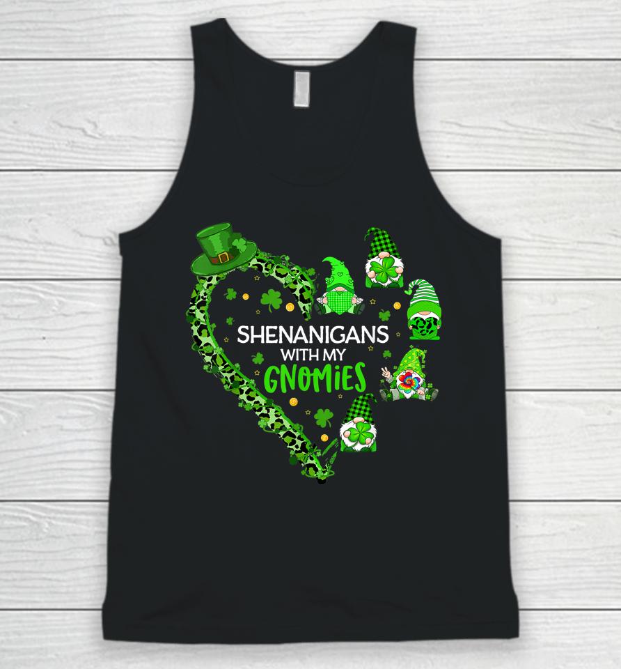 Gnome St Patrick's Day Shenanigans With My Gnomies Shamrock Unisex Tank Top