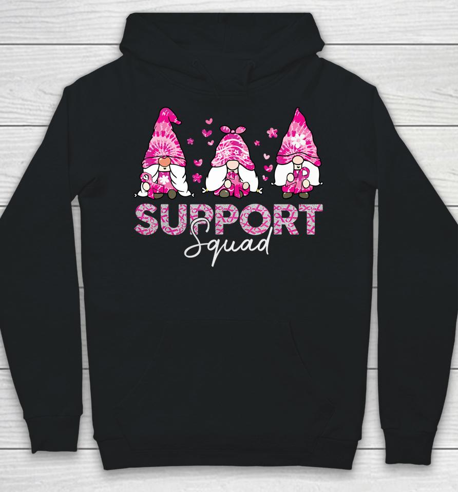 Gnome Support Squad Breast Cancer Awareness Pink Tie Dye Hoodie