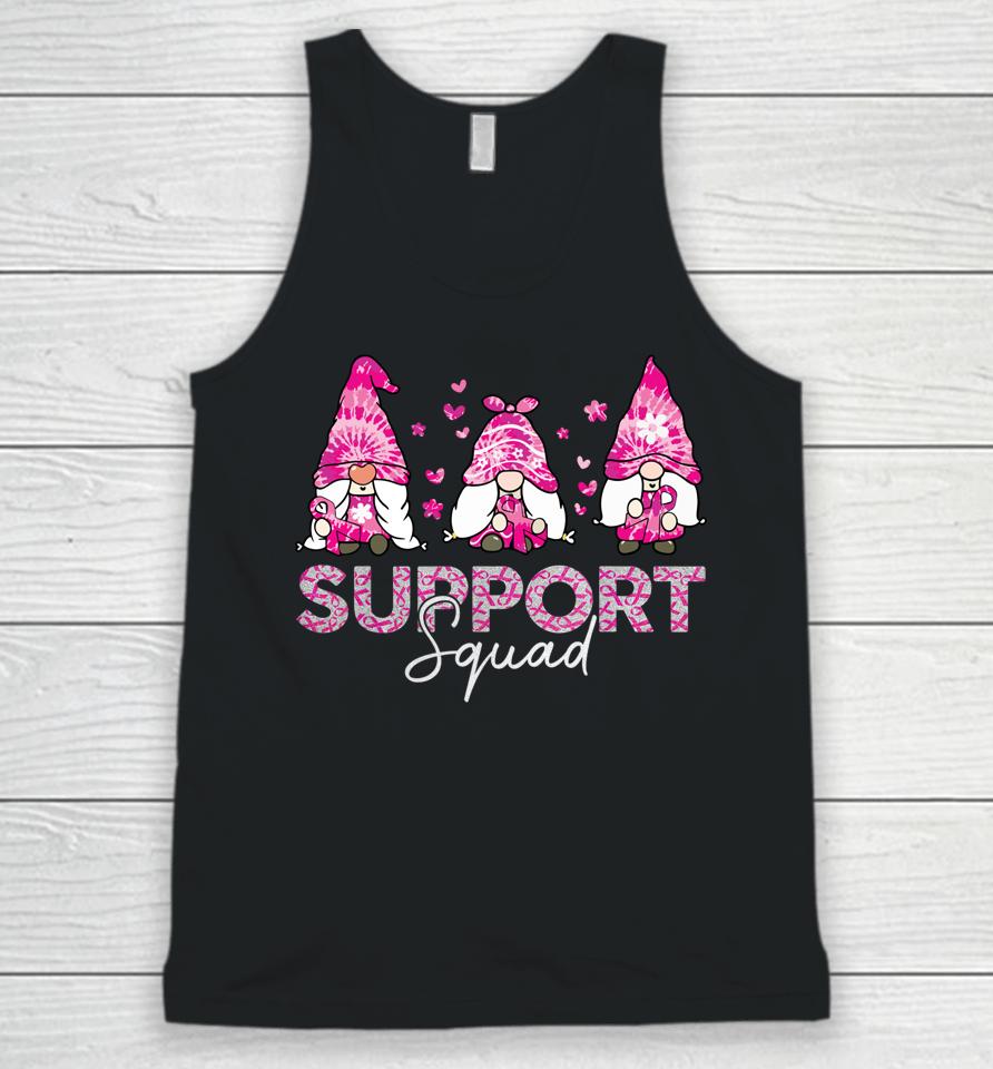 Gnome Support Squad Breast Cancer Awareness Pink Tie Dye Unisex Tank Top