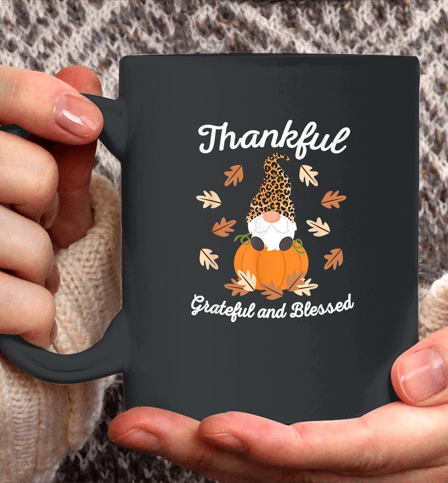 Gnome Thankful Grateful And Blessed Thanksgiving Coffee Mug