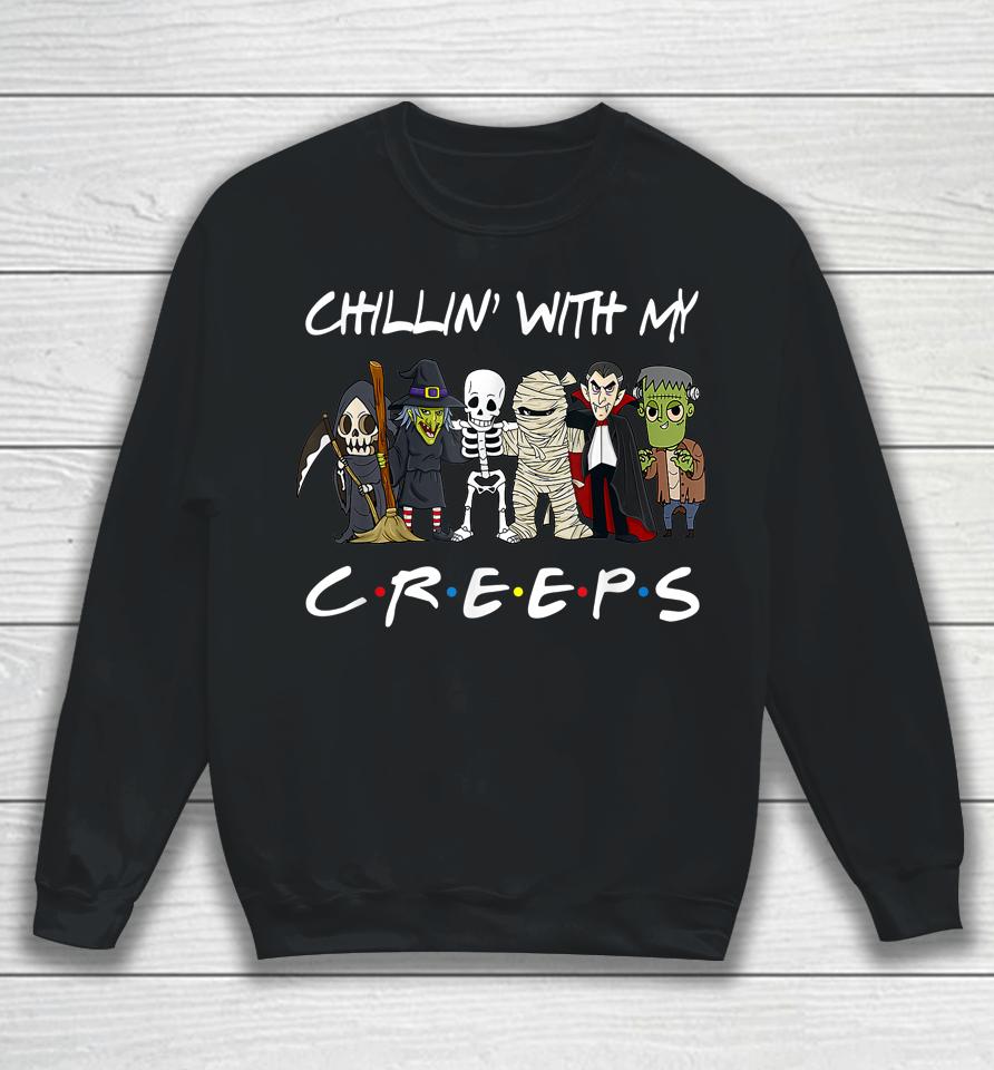 Gnomes Chillin With My Creeps Halloween Sweatshirt