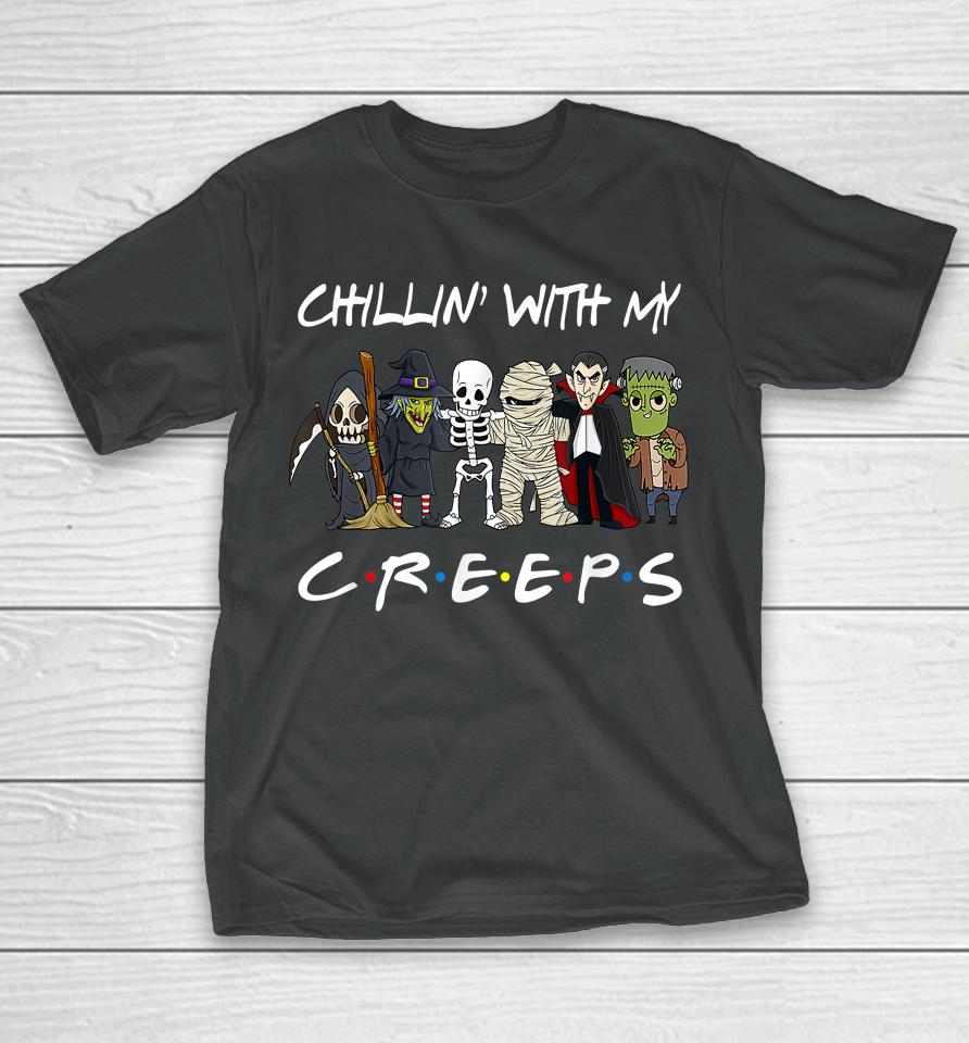 Gnomes Chillin With My Creeps Halloween T-Shirt
