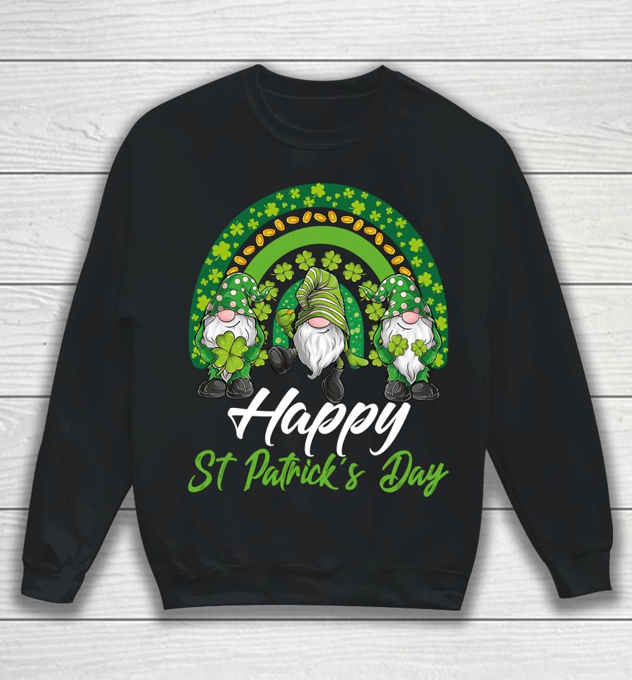 Gnomes Happy St Patrick's Lucky Irish Rainbow Sweatshirt