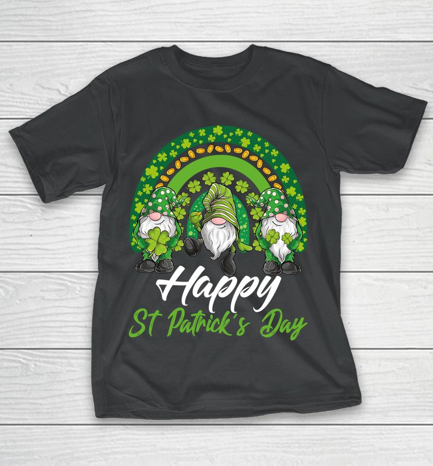 Gnomes Happy St Patrick's Lucky Irish Rainbow T-Shirt