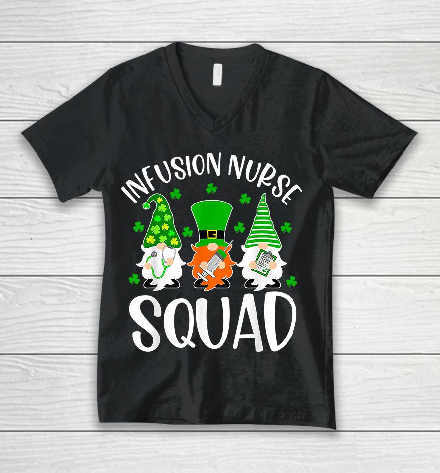 Gnomes Infusion Nurse Squad St Patrick Day Unisex V-Neck T-Shirt