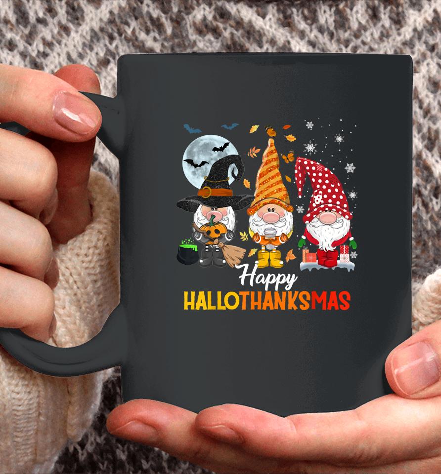 Gnomes Lover Halloween Merry Christmas Happy Hallothanksmas Coffee Mug