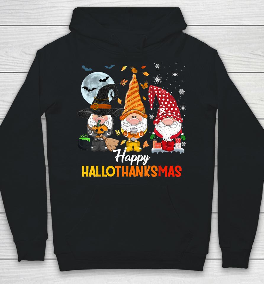 Gnomes Lover Halloween Merry Christmas Happy Hallothanksmas Hoodie