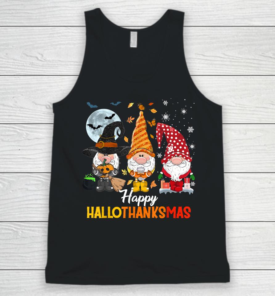 Gnomes Lover Halloween Merry Christmas Happy Hallothanksmas Unisex Tank Top