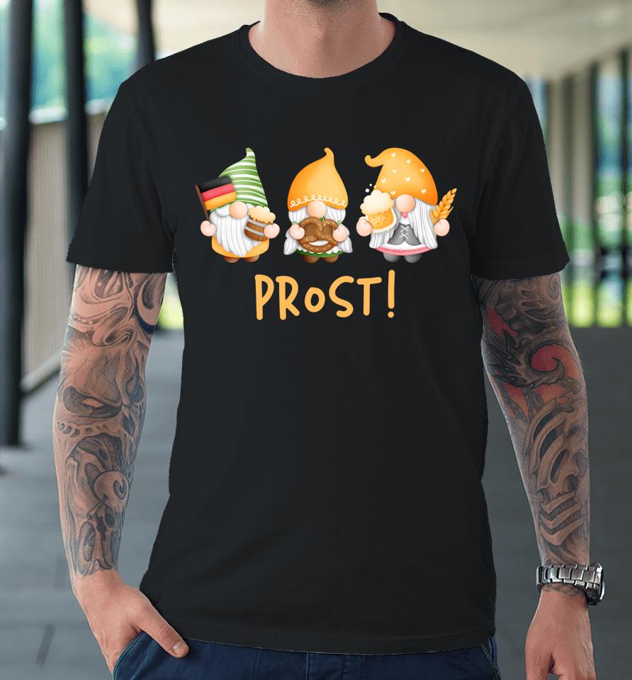 Gnomes Oktoberfest Prost Beer Pretzel German Flag Premium T-Shirt