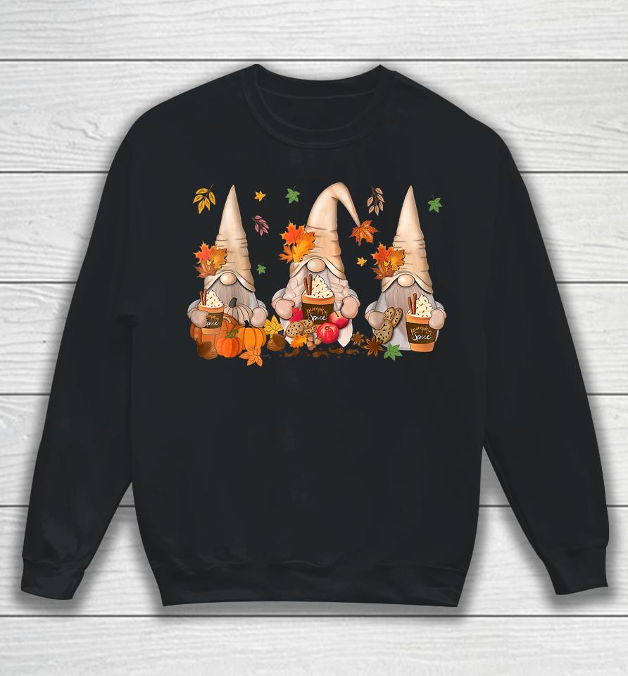 Gnomes Pumpkin Spice Coffee Latte Fall Autumn Thanksgiving Sweatshirt