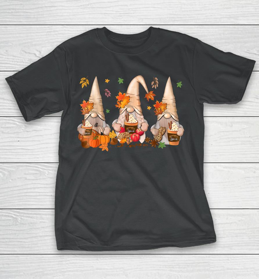 Gnomes Pumpkin Spice Coffee Latte Fall Autumn Thanksgiving T-Shirt