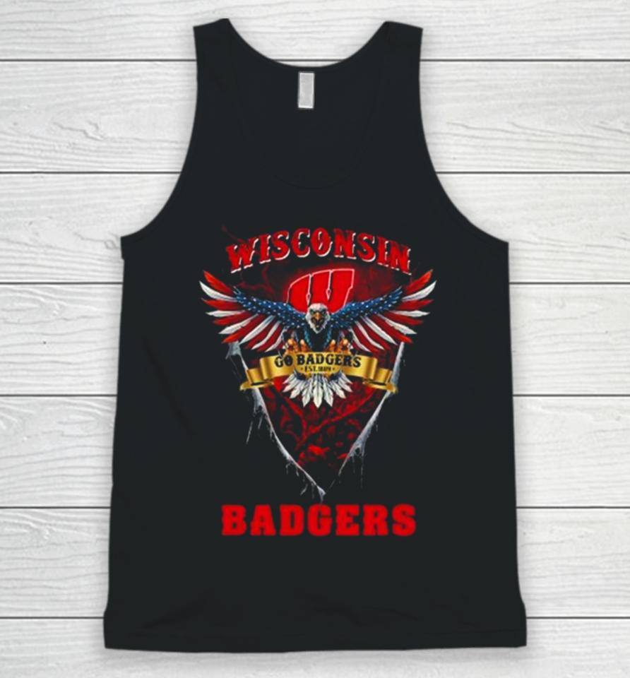 Go Badgers Wisconsin Badgers Football Us Eagle Unisex Tank Top