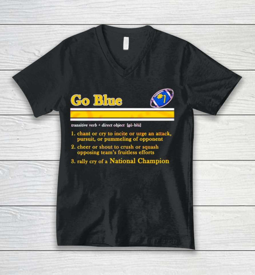 Go Blue Michigan Wolverines Definition Unisex V-Neck T-Shirt