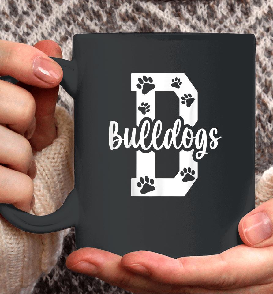 Go Bulldogs Pawprint School Mascot Spirit Football Coffee Mug