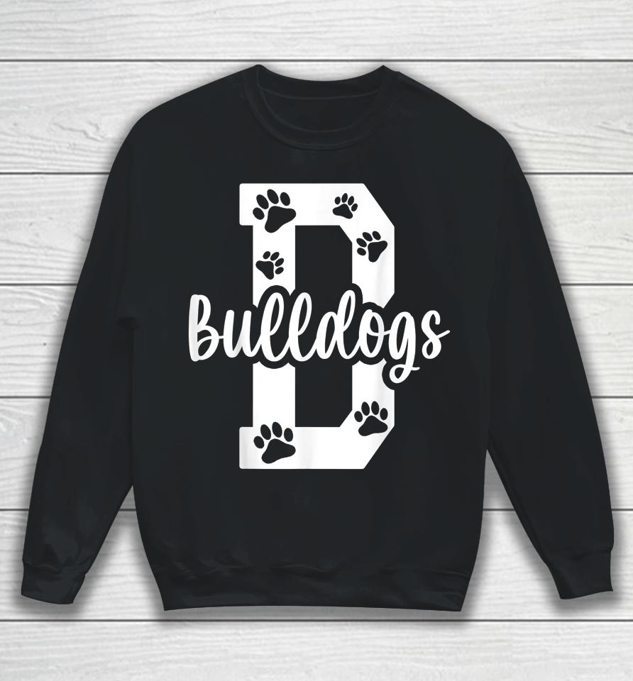 Go Bulldogs Pawprint School Mascot Spirit Football Sweatshirt