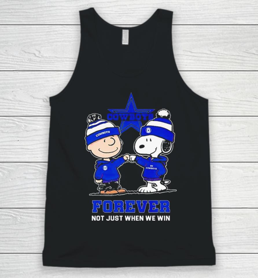 Go Cowboys Peanuts Snoopy And Charlie Brown Dallas Cowboys Forever Not Just When We Win 2024 Unisex Tank Top
