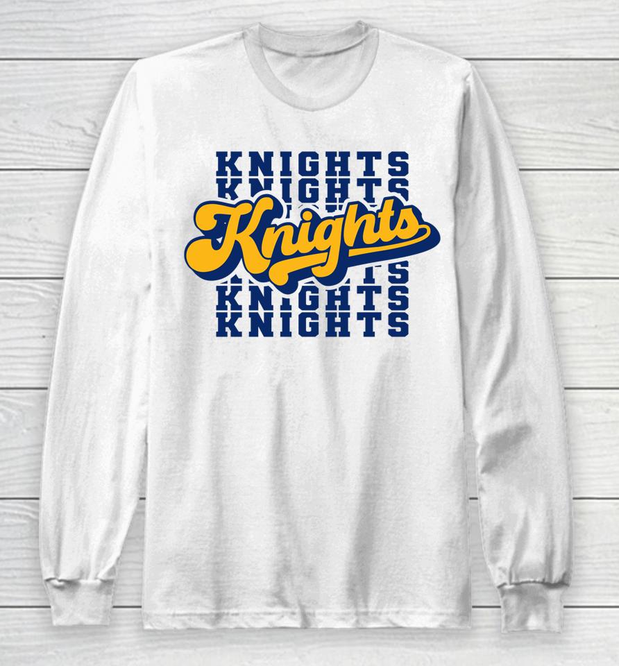 Go Knights - Cute 70'S Retro Gameday Spirit Cheerer Long Sleeve T-Shirt