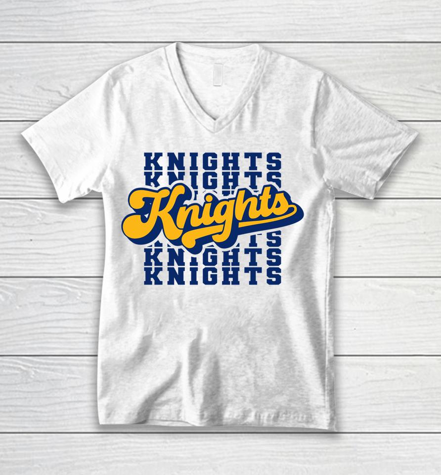 Go Knights - Cute 70'S Retro Gameday Spirit Cheerer Unisex V-Neck T-Shirt