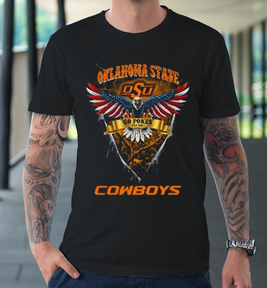 Go Pokes Oklahoma State Cowboys Football Us Eagle Premium T-Shirt