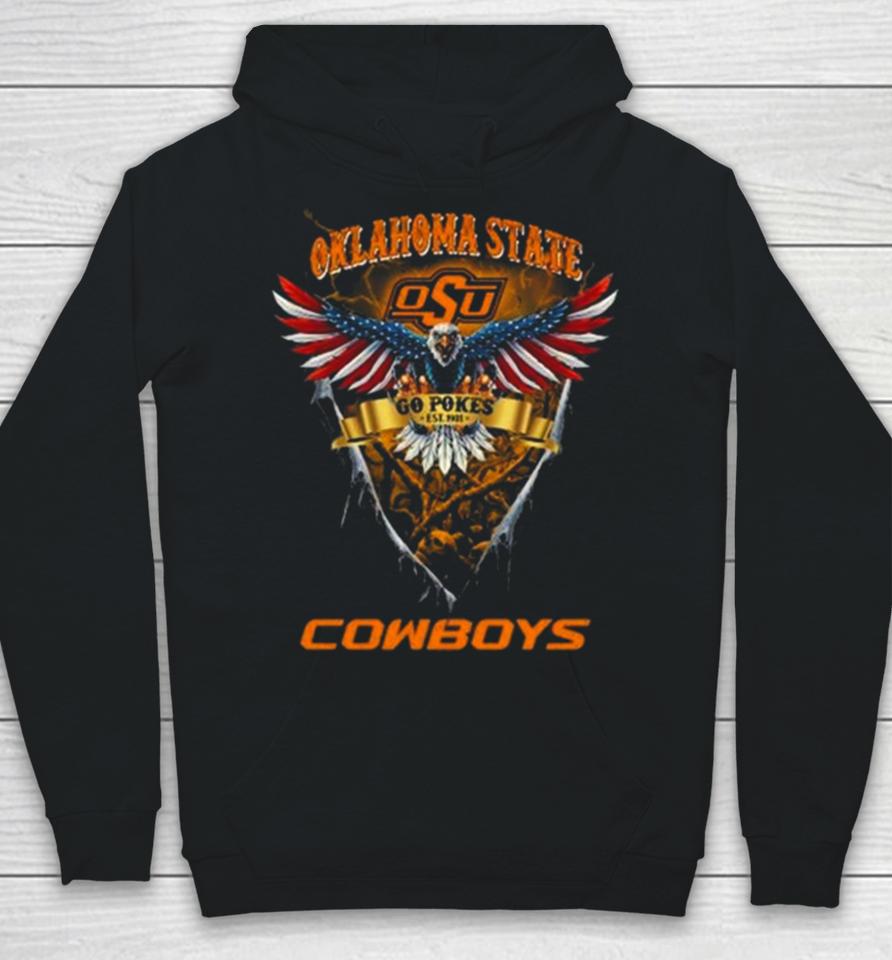 Go Pokes Oklahoma State Cowboys Football Us Eagle Hoodie