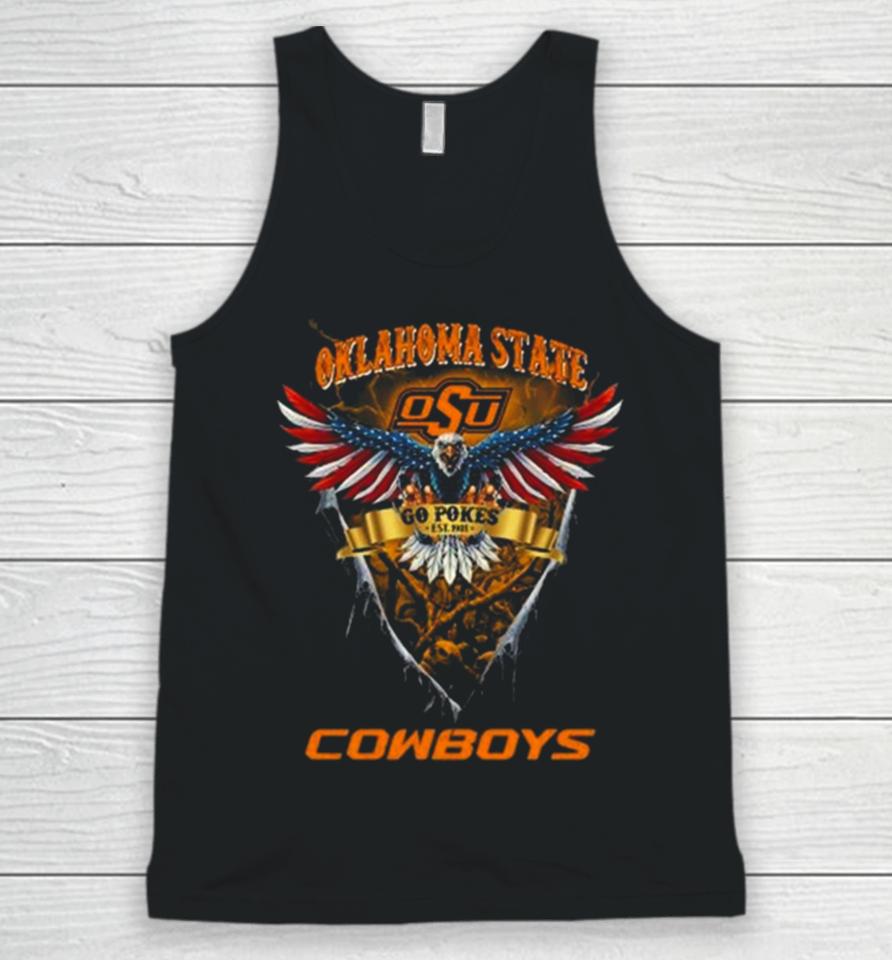 Go Pokes Oklahoma State Cowboys Football Us Eagle Unisex Tank Top