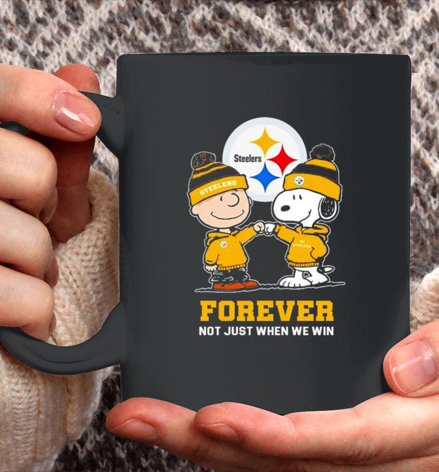 Go Steelers Peanuts Snoopy And Charlie Brown Pittsburgh Steelers Forever Not Just When We Win 2024 Coffee Mug