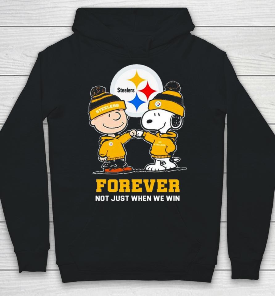 Go Steelers Peanuts Snoopy And Charlie Brown Pittsburgh Steelers Forever Not Just When We Win 2024 Hoodie