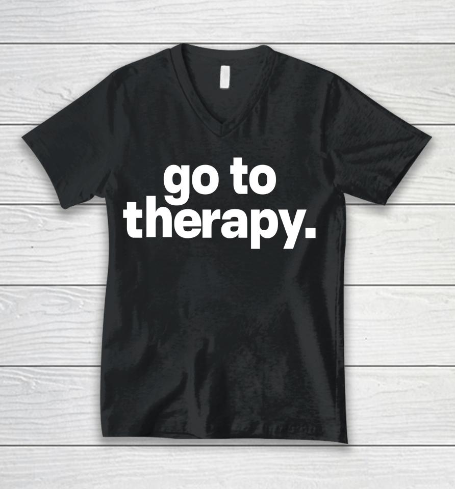 Go To Therapy Unisex V-Neck T-Shirt