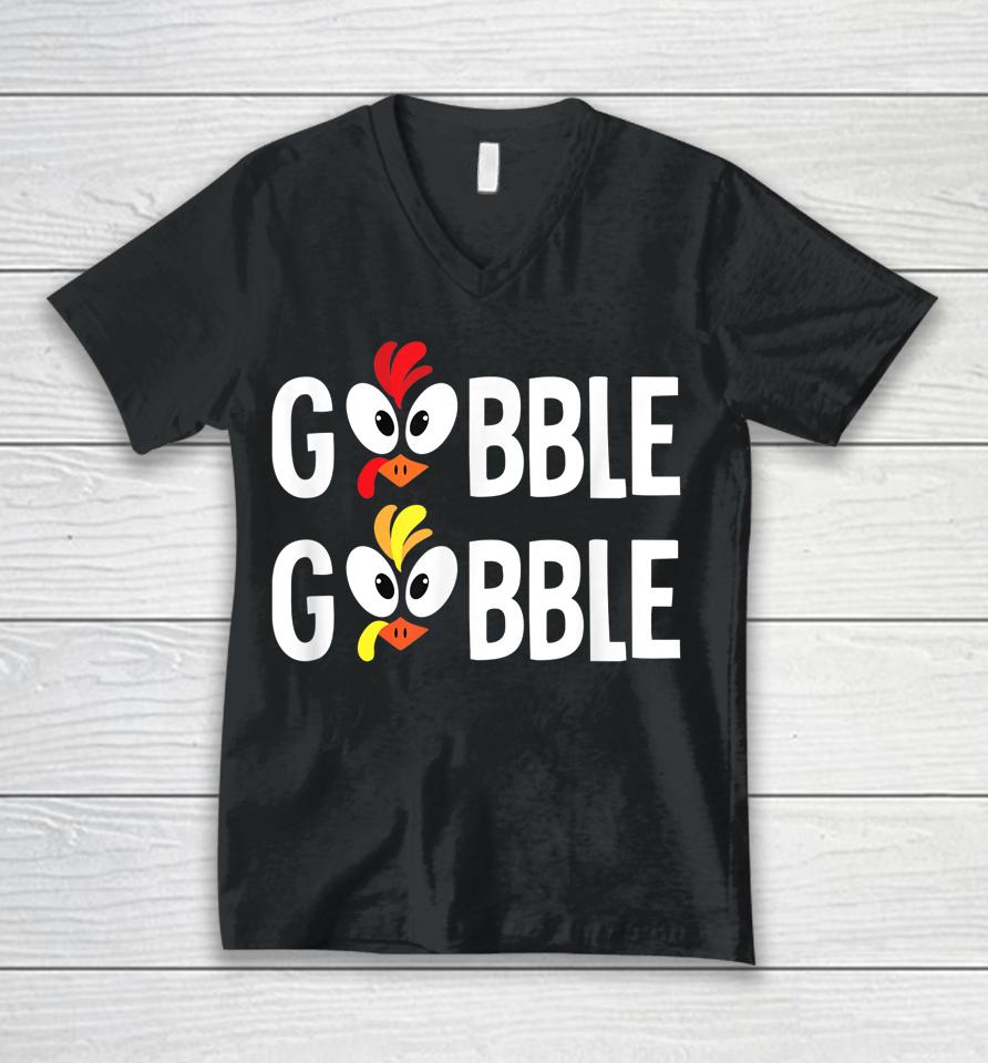 Gobble Gobble Thanksgiving Unisex V-Neck T-Shirt