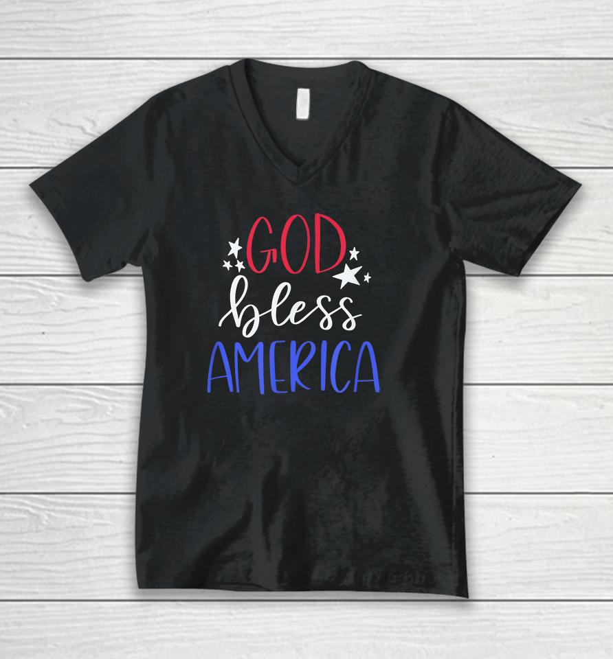 God Bless America Unisex V-Neck T-Shirt