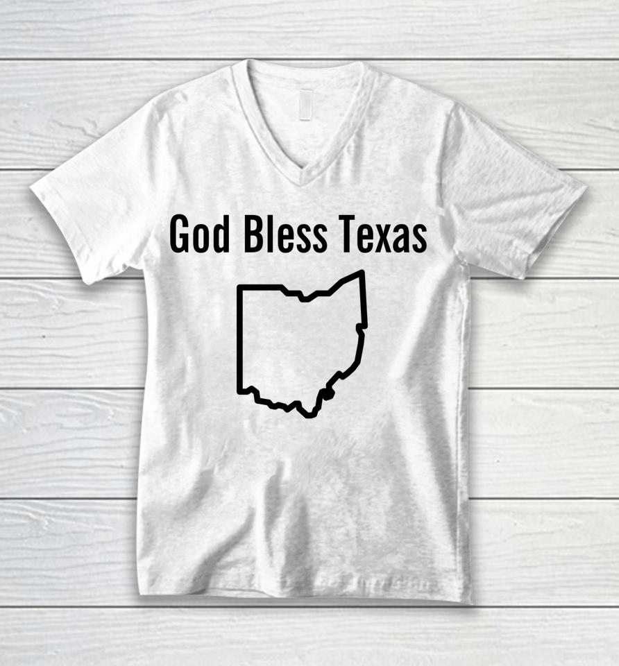 God Bless Texas Ohio Unisex V-Neck T-Shirt