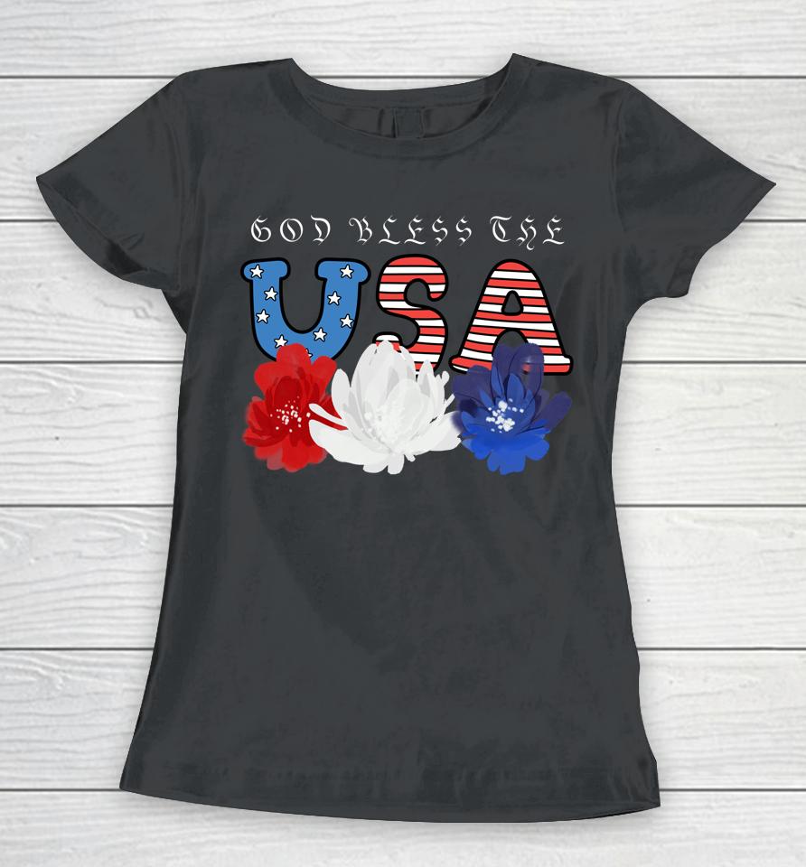 God Bless The Usa Patriotic Usa Flag Women T-Shirt