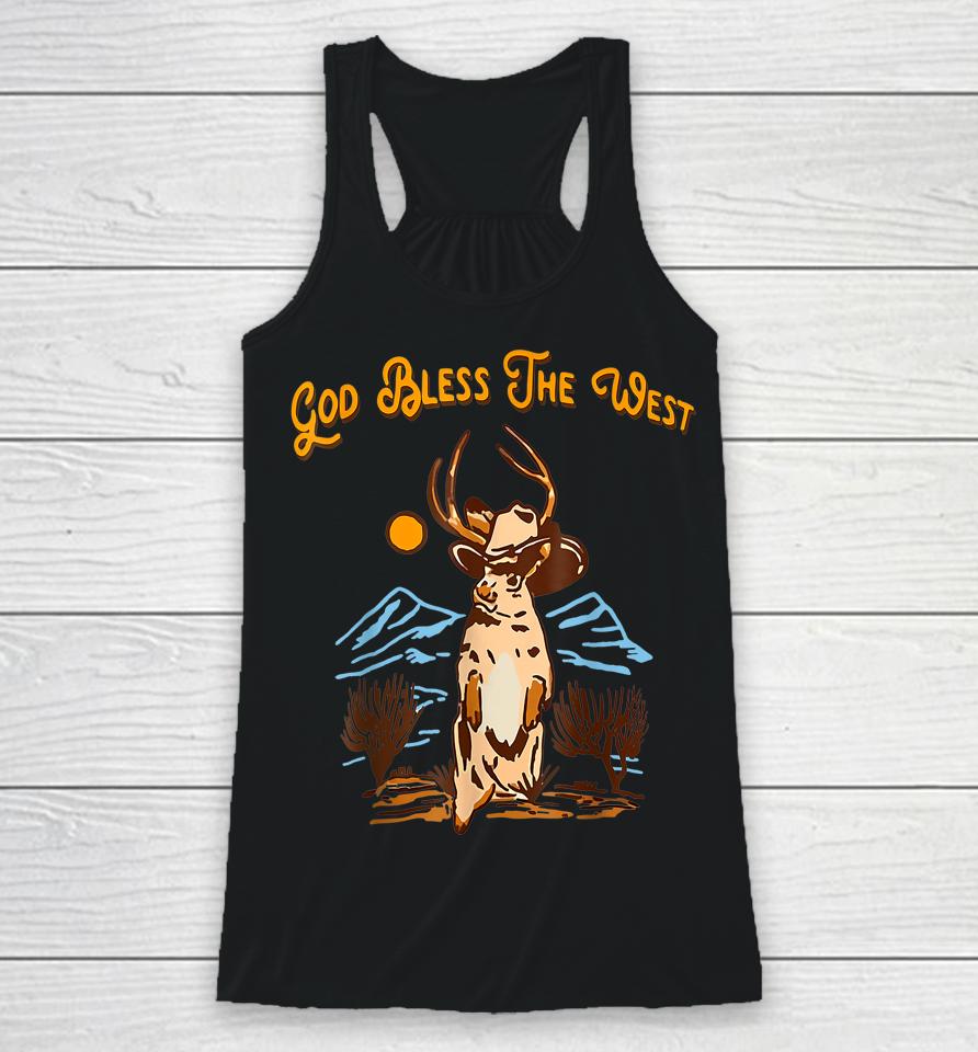 God Bless The Vintage West Cowboy Music Country Southern Racerback Tank
