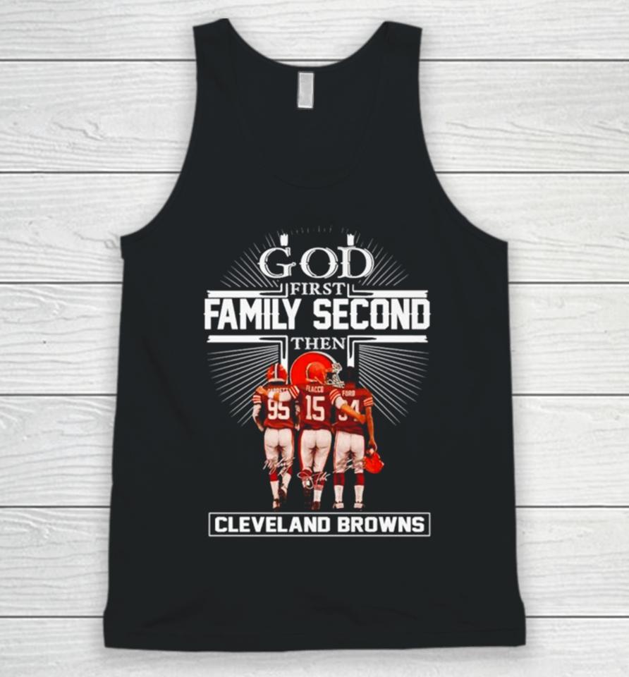 God First Family Second Then Cleveland Browns Signatures Unisex Tank Top