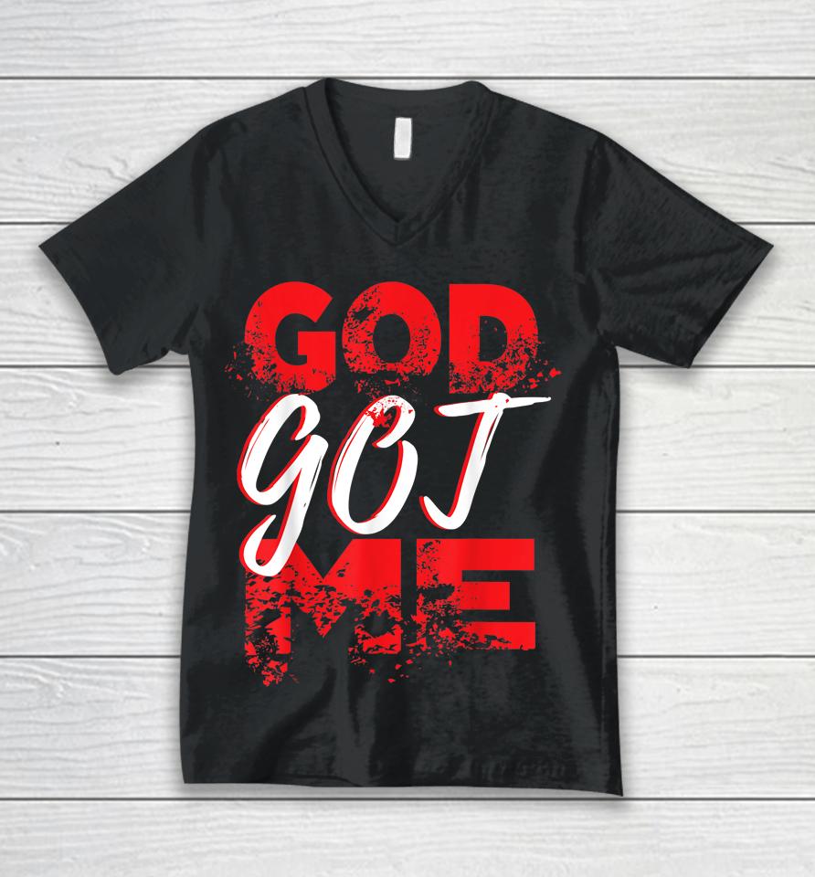 God Got Me Christian Unisex V-Neck T-Shirt