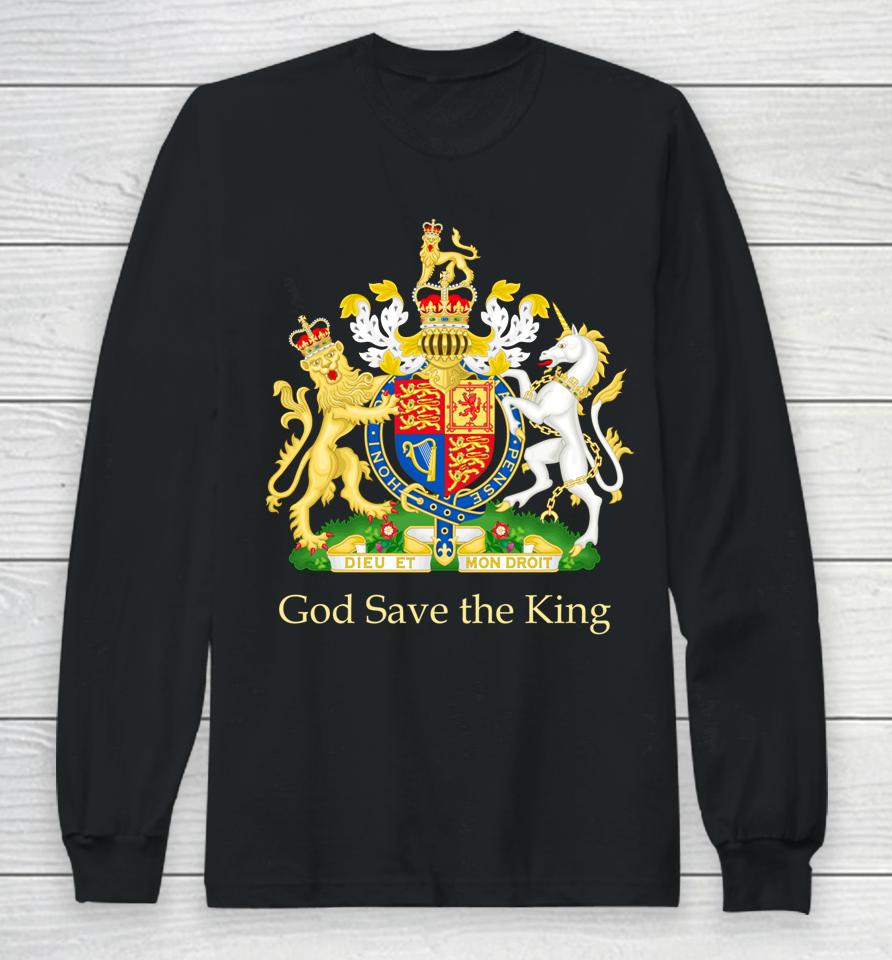 God Save The King Royal Coat Of Arms Emblem Long Sleeve T-Shirt