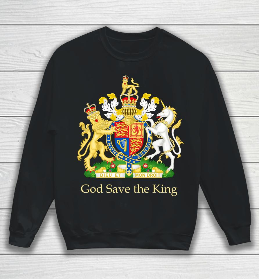 God Save The King Royal Coat Of Arms Emblem Sweatshirt