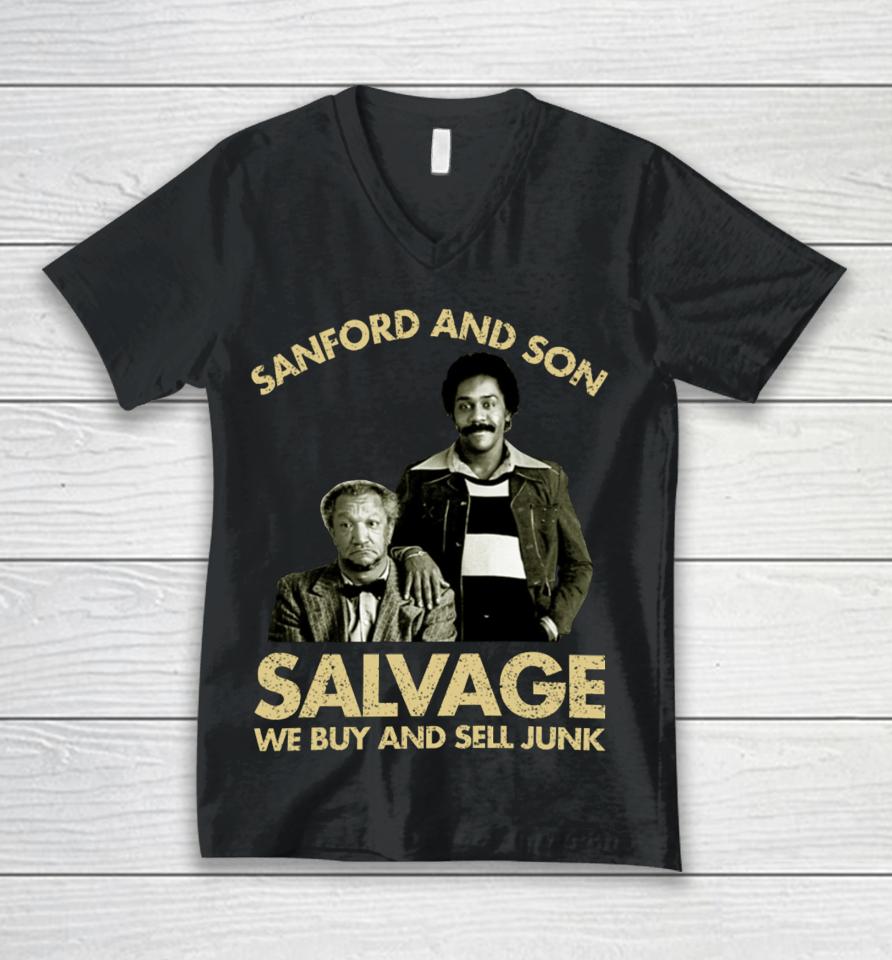 Godfrey Wearing Sanford And Son Salvage We Buy Sell Junk Unisex V-Neck T-Shirt