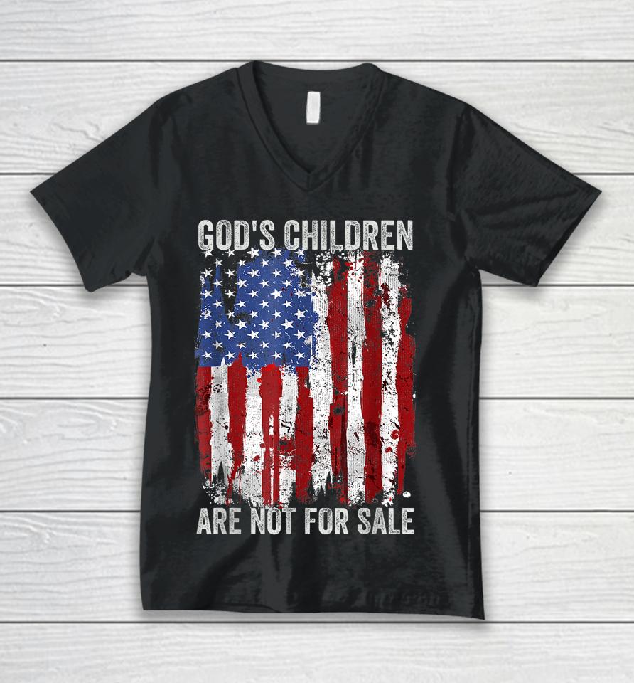 God's Children Are Not For Sale Funny Saying God's Children Unisex V-Neck T-Shirt
