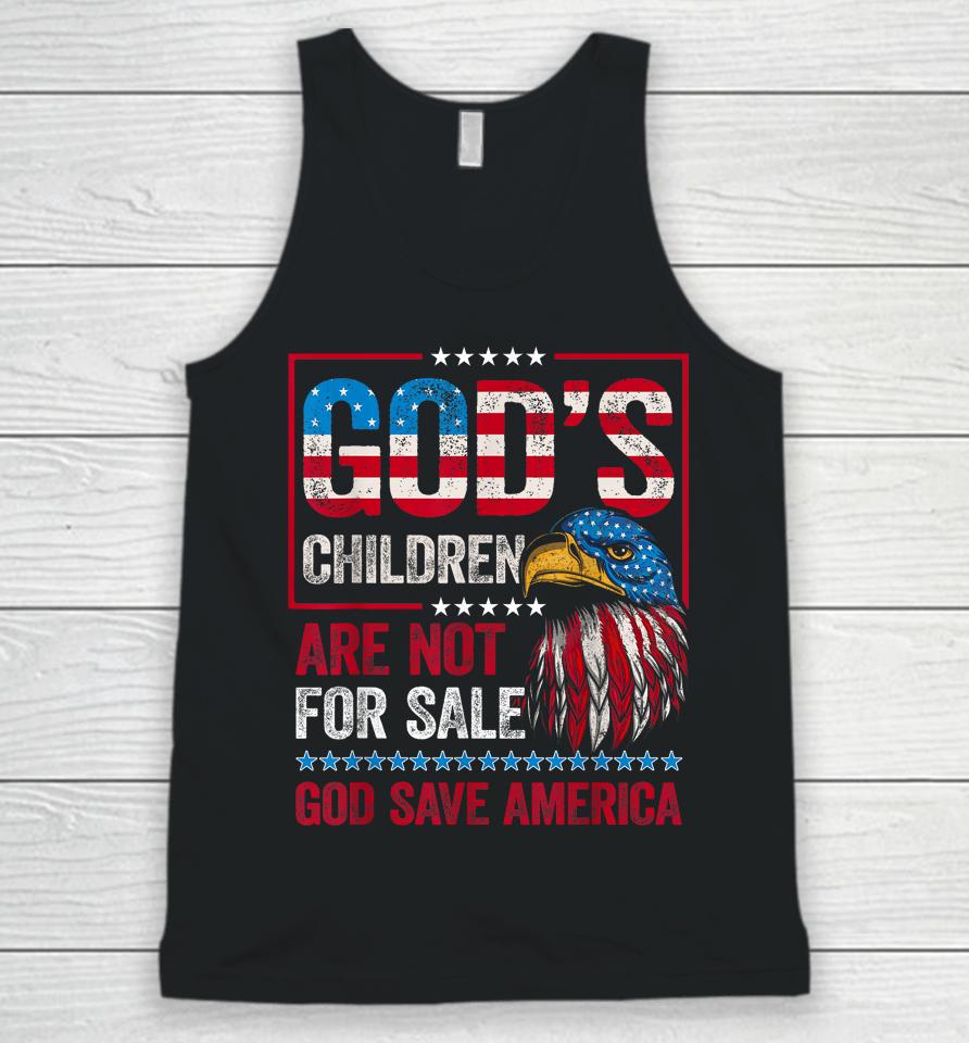 God's Children Are Not For Sale God Save America Unisex Tank Top