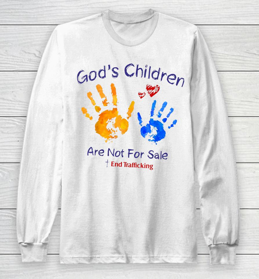 God's Children Are Not For Sale Hand Prints Long Sleeve T-Shirt