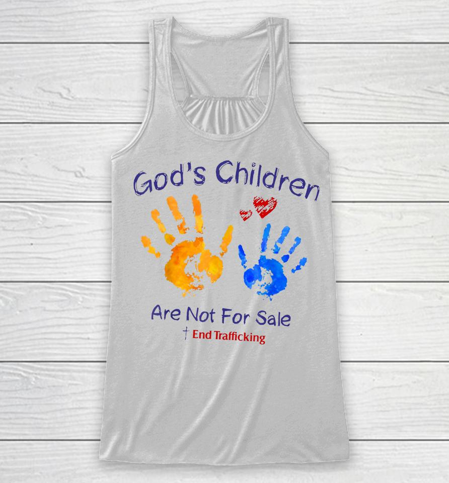 God's Children Are Not For Sale Hand Prints Racerback Tank