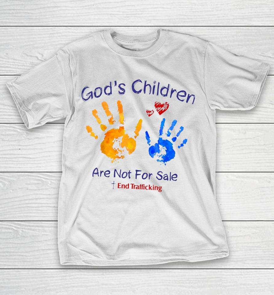 God's Children Are Not For Sale Hand Prints T-Shirt