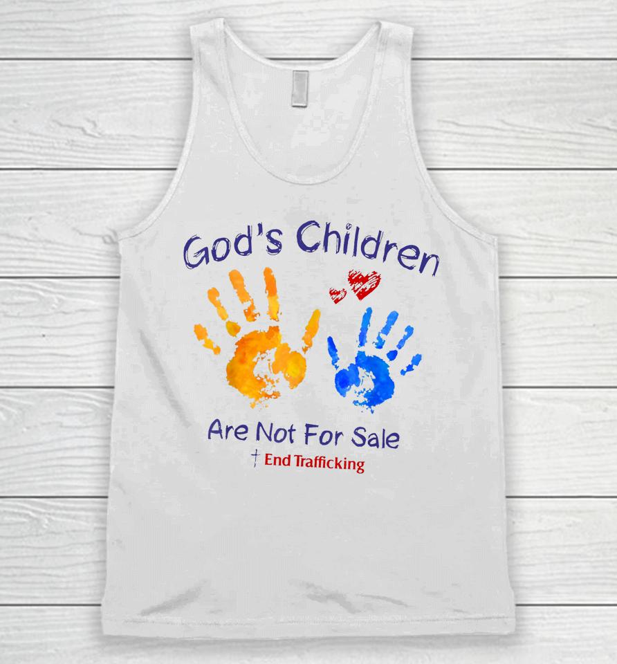 God's Children Are Not For Sale Hand Prints Unisex Tank Top