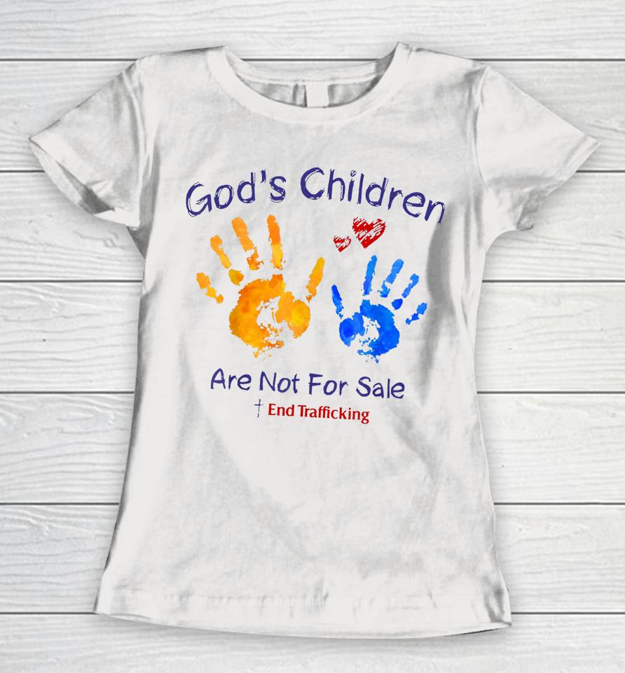 God's Children Are Not For Sale Hand Prints Women T-Shirt