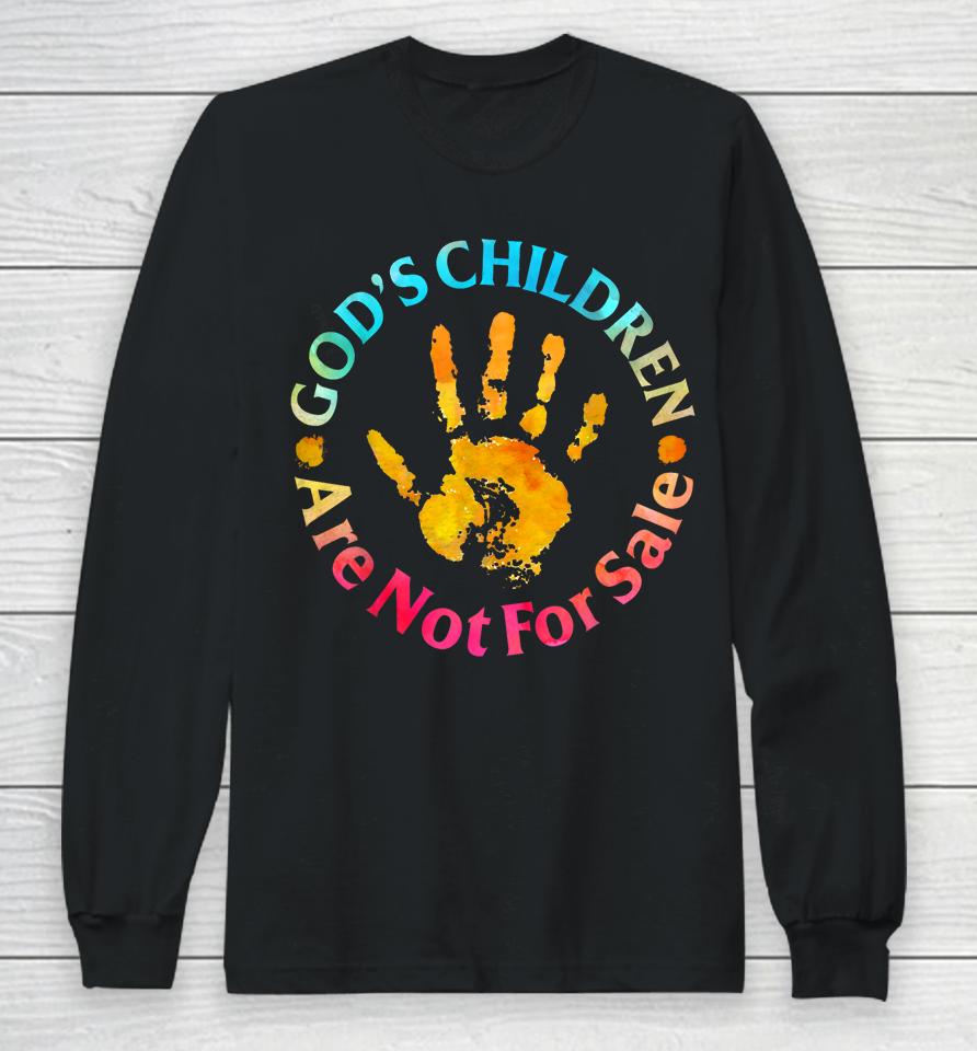 God's Children Are Not For Sale Hand Prints Long Sleeve T-Shirt
