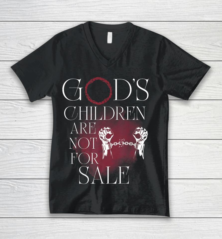 God's Children Are Not For Sale Jesus Christ Christian Unisex V-Neck T-Shirt
