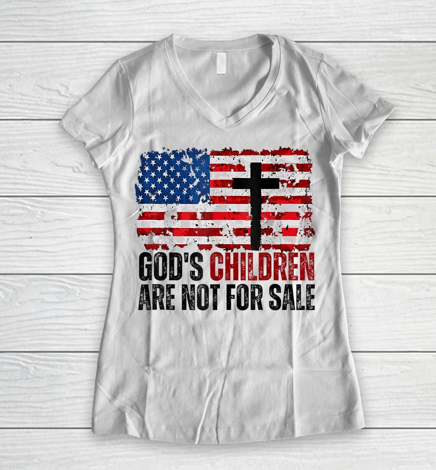 God's Children Are Not For Sale Women V-Neck T-Shirt