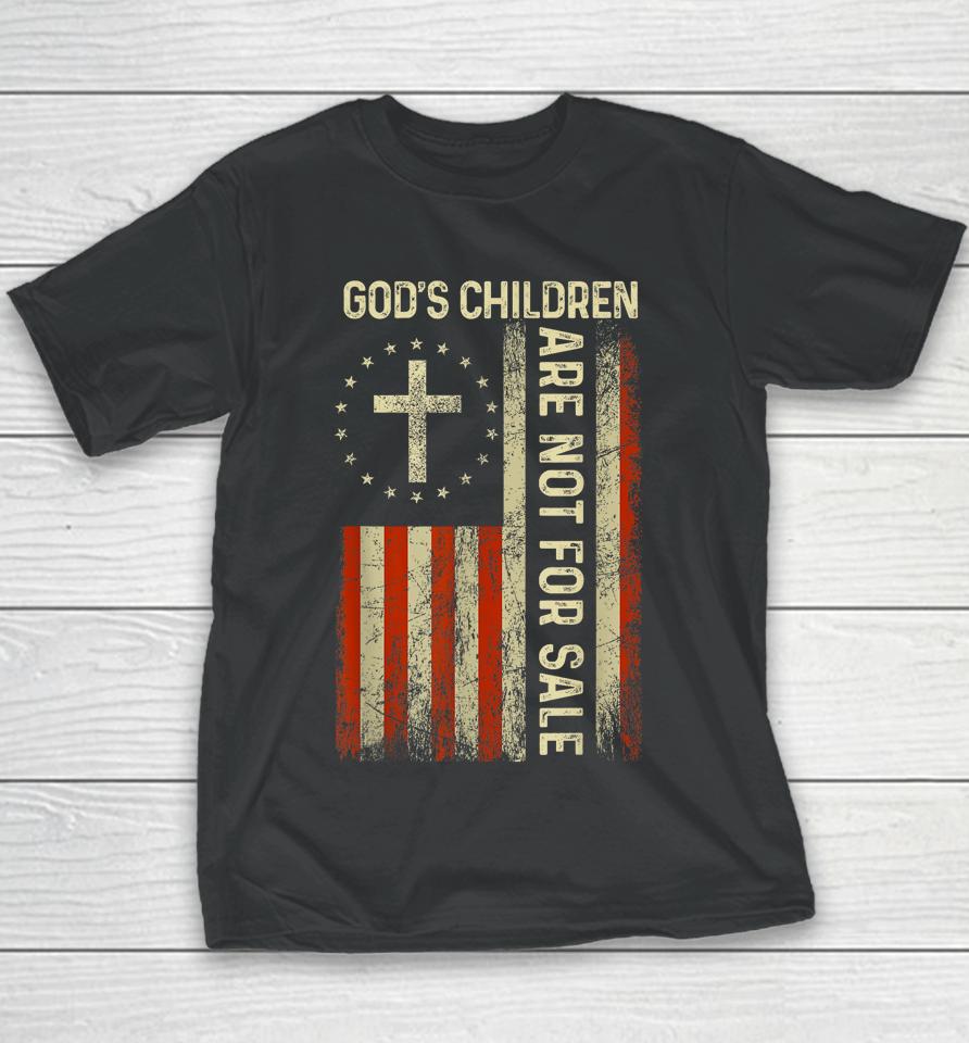 God's Children Are Not For Sale Usa Flag Youth T-Shirt