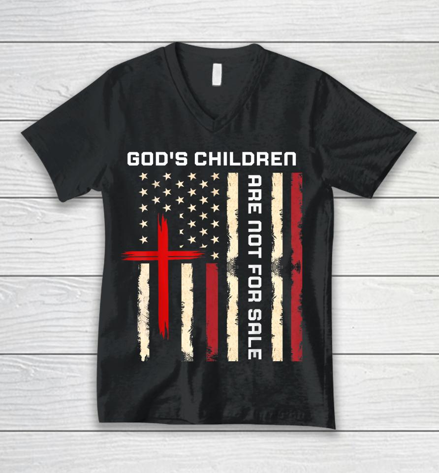 God's Children Are Not For Sale Vintage God's Children Quote Unisex V-Neck T-Shirt